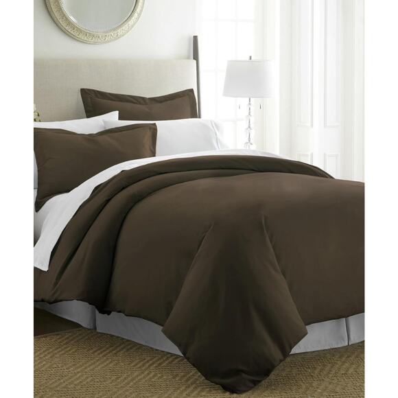Ienjoy Home Duvet Cover Set Ultra Soft Microfiber Bedding King Brown - Picture 1 of 5